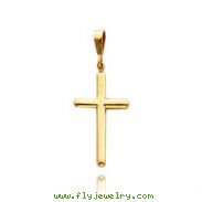 14K Yellow Gold Smooth Polished Cross Charm