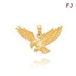 14K Yellow Gold Solid Polished Eagle Pendant