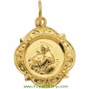 14K Yellow Gold St. Anthony Medal