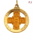 14K Yellow Gold St. Christopher 4-way Air Land Sea Medal