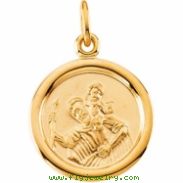 14K Yellow Gold St. Christopher Medal