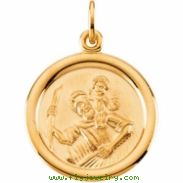 14K Yellow Gold St. Christopher Medal