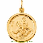 14K Yellow Gold St. Christopher Medal