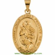 14K Yellow Gold St. Christopher Medal