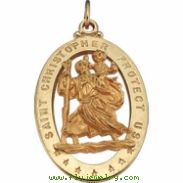 14K Yellow Gold St. Christopher Medal