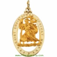 14K Yellow Gold St. Christopher Medal