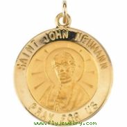 14K Yellow Gold St. John Neumann Medal