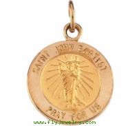 14K Yellow Gold St. John The Baptist Medal