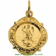 14K Yellow Gold St. Raphael Medal