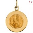 14K Yellow Gold St.anne De Beaupre Medal