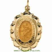14K Yellow Gold St.christopher Medal