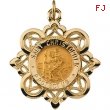 14K Yellow Gold St.christopher Medal