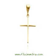 14K Yellow Gold Thin Cross Pendant