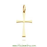 14K Yellow Gold Thin Polished Cross Pendant