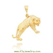 14K Yellow Gold Tiger Pendant