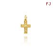 14K Yellow Gold Tiny Cross Charm