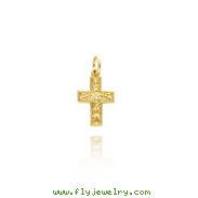 14K Yellow Gold Tiny Cross Charm