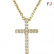 14K Yellow Gold Tiny Diamond Cross