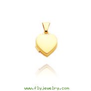 14K Yellow Gold Tiny Polished Heart-Shaped Locket