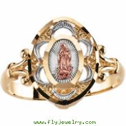 14K Yellow Gold Tricolor Ldy Guadalupe Ring