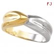 14K Yellow Gold Two Tone Metal Fashion Ring