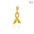 14K Yellow Gold Yellow Enameled Awareness Ribbon Charm