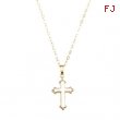 14K Yellow Gold Youth Cross Pendant