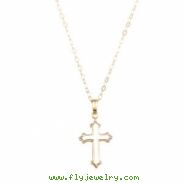 14K Yellow Gold Youth Cross Pendant