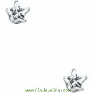 14K Yellow PAIR 04.00 MM CHILDRENS STAR CUBIC ZIRCONIA EARRING Youth Star Cz Earring