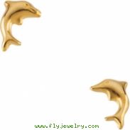 14K Yellow PAIR 05.75X08.25 MM;P;CHILDRENS DOLPHIN EARRING Youth Dolphin Earring