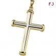 14K Yellow White Gold 34.75 X Two Tone Cross Pendant