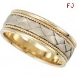 14K Yellow White Gold Bridal Duo Hand Woven Comfort Fit Band