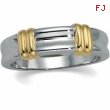 14K Yellow White Gold Gents Two Tone Duo Bands