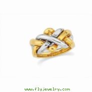 14K Yellow White Gold Ladies Two Tone Puzzle Ring