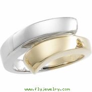 14K Yellow White Gold Metal Fashion Ring