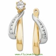 14K Yellow White Gold Pair Two Tone Diamond Earring Jackets  Diamond quality AA (I1 clarity G-I colo