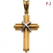 14K Yellow White Gold Two-tone Cross Pendant