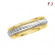 14K Yellow White Gold Two Tone Design Band