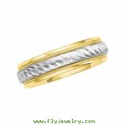 14K Yellow White Gold Two Tone Design Band