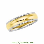 14K Yellow White Gold Two Tone Design Band