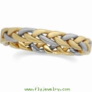 14K Yellow White Gold Two Tone Hand Woven Band