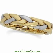 14K Yellow White Gold Two Tone Hand Woven Band