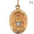 14K Yellow White Gold Two Tone Mary Of Holy Spirit Medal