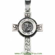 14K Yellow White Gold Two Tone St. Michael Cross