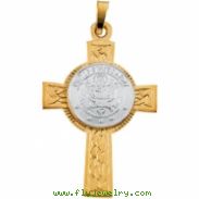 14K Yellow White Gold Two Tone Us Army Cross