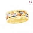 14K Yellow White Rose Gold Tri Color Bridal Hand Woven Band