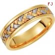 14K Yellow White Rose Gold Tri Color Hand Woven Band