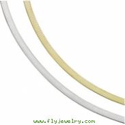 14K Yellow/White 16 INCH TWO TONE REVERSIBLE OMEGA CHAIN Two Tone Reversible Omega Chai