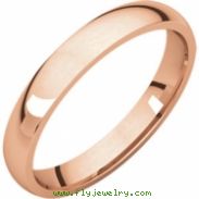 14kt Rose 03.00 mm Light Comfort Fit Band