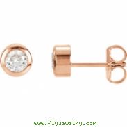 14kt Rose 1/2 Pair 1/2CTW Diamond Solitaire Earring
